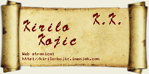 Kirilo Kojić vizit kartica